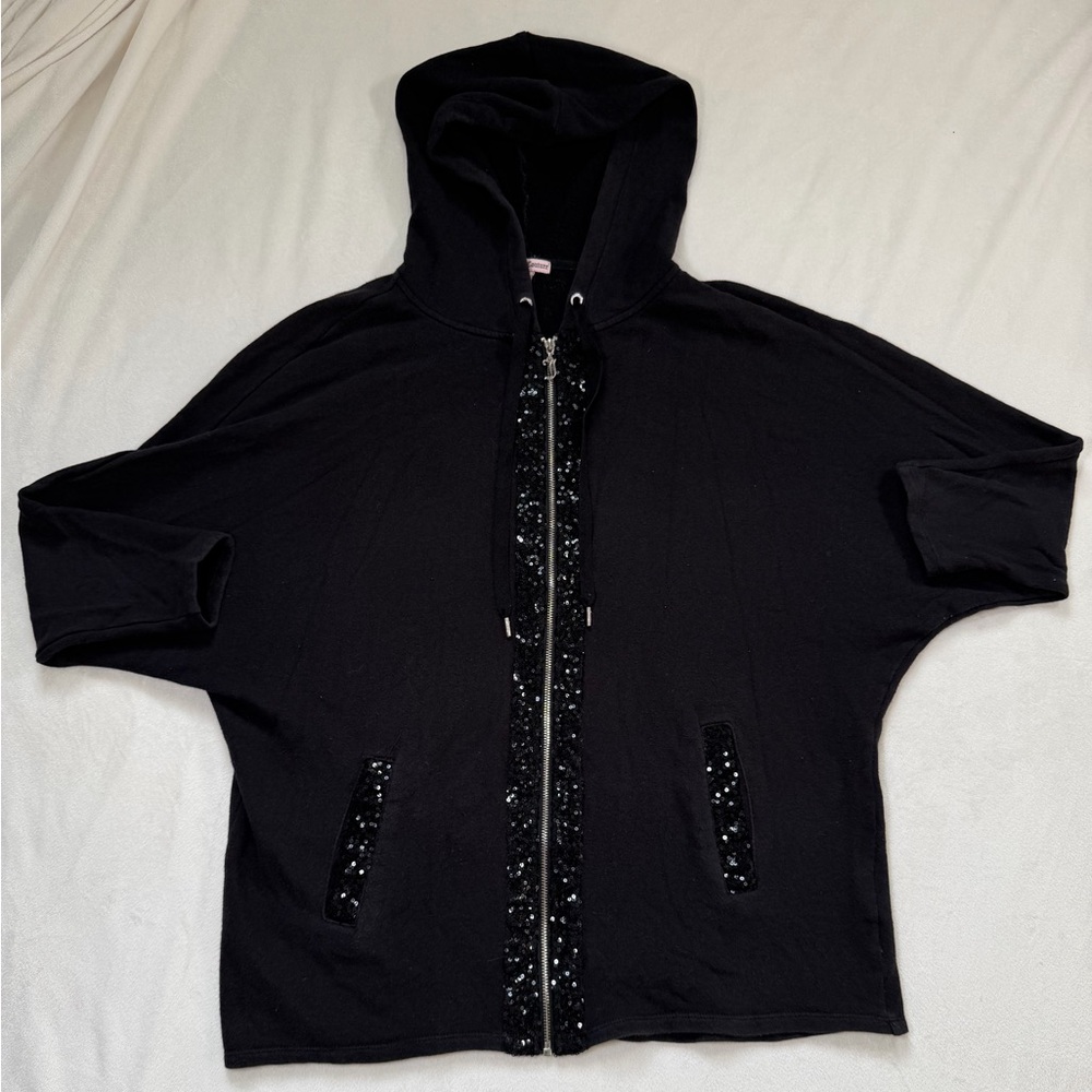 Juicy Couture Black Sequin Zip-Up Jacket